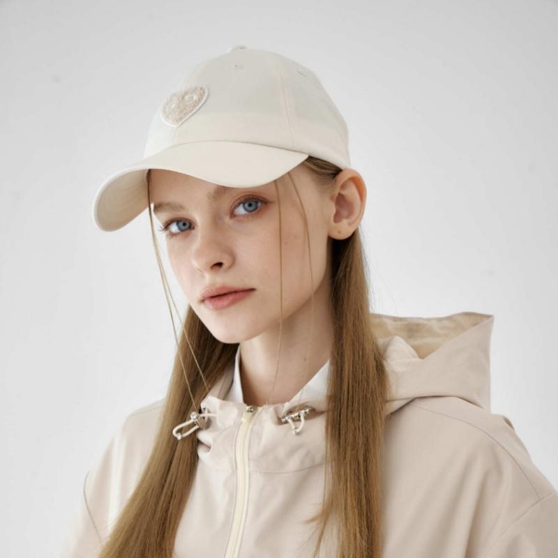 Goxo Woven Ballcap Smile Heart Beige