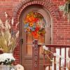 40cm Maple Leaf Pumpkin Wreath Thanksgiving Garland Door Hanger Front Door Autumn Wreath for Thanksgiving Harvest Party Decor