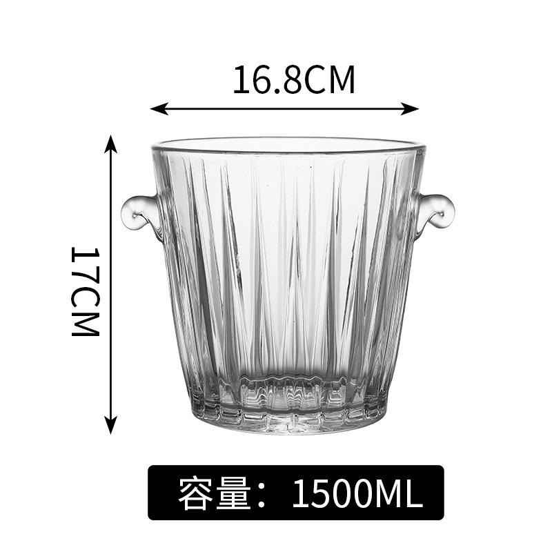 Large Capacity Glass Ice Bucket, Creative Red Wine and Beer Insulated Bucket, Household European Style Chilled Champagne Bucket