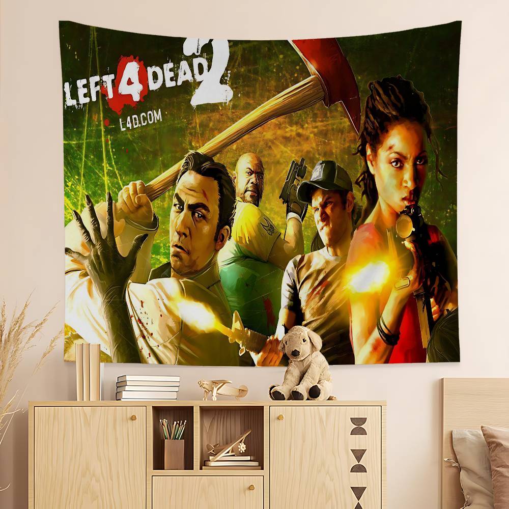 Heißes Actionspiel Left 4 Dead Anime Wandteppich Hippie Blume Wandteppiche Schlafsaal Dekor Günstige Hippie Wandbehang