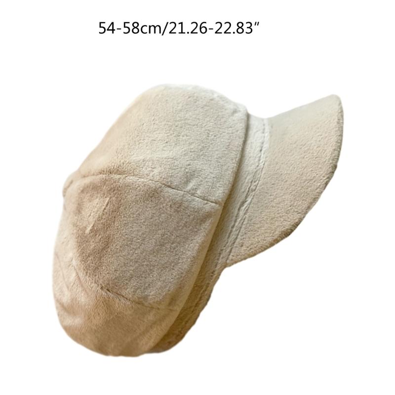 Popular Plush Beret Hat for Women Furry Fauxfur Octagonal Cap Driver Hat Sweet Girl Shelby Cap for Winter and Autumn