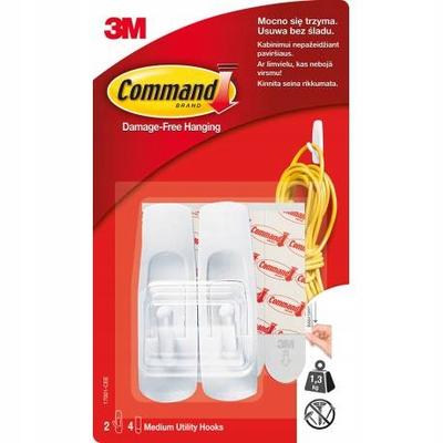Command Self-adhesive Hooks White 2 Pcs 13 Kg