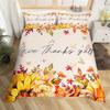 Happy Thanksgiving Duvet Cover Fall Maple Leaf Bedding Set Microfiber Gnome Gold Pumpkin Farm Harvest Comforter Cover King Size