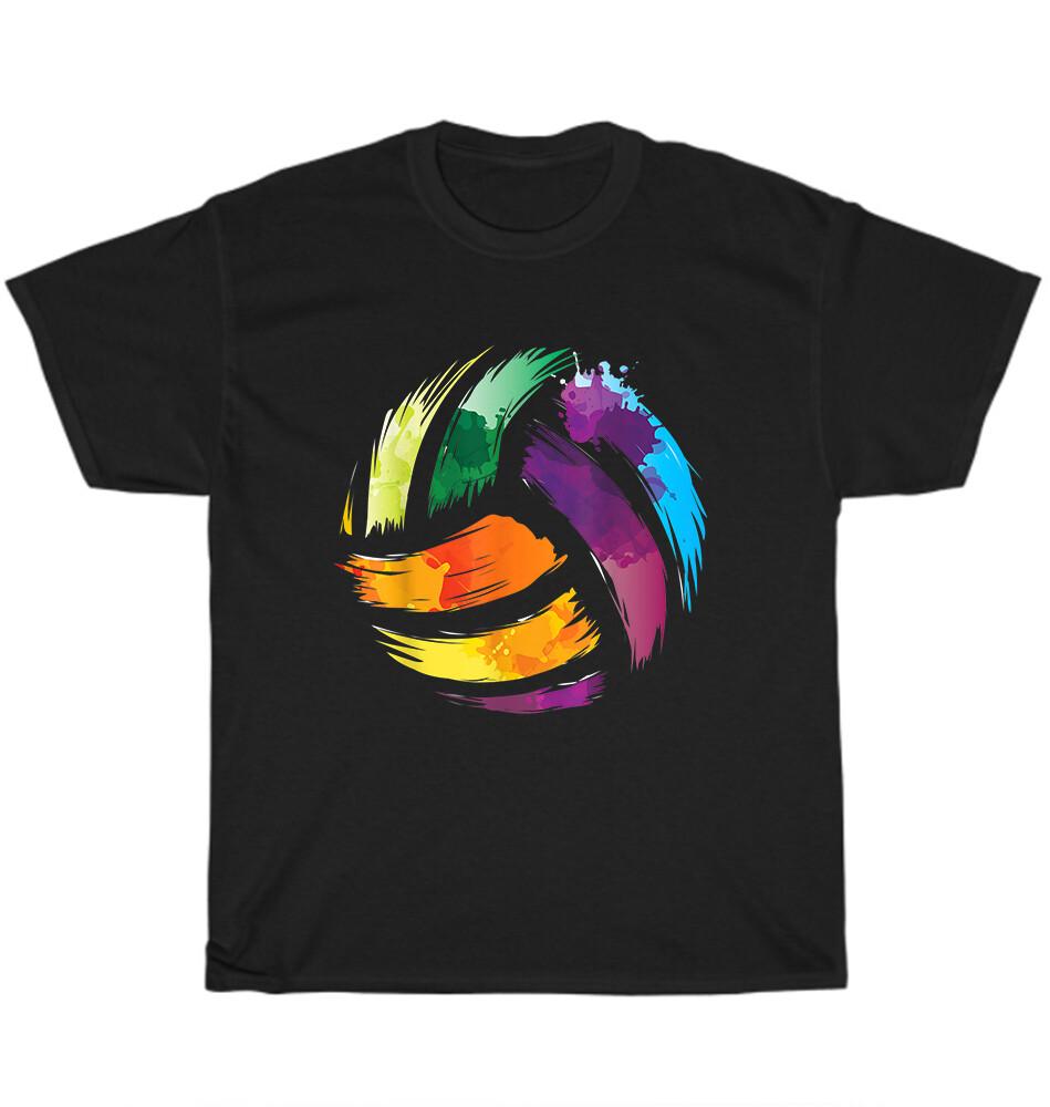 Colorful Volleyball Colorsplash Ball Spor Player Fans T-Shirt Unisex Tee Gift