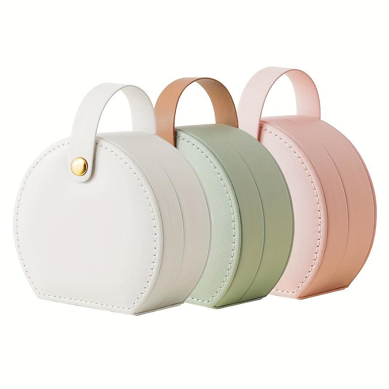 Semicircle Portable Jewelry Box Travel Jewelry Case Storage Organizer for Earrings Rings Necklaces Bracelets Mini Jewelry Holder
