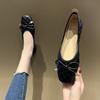 Fashion Black Square Toe Woman Flats Kawaii Slip-on Sale Cheap Liquidation 2025 Trend Summer Chic Point Quick Delivery Shoes for Women