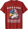 Merica USA Flag American Bald Eagle Patriotic Eagle 4th of July Unisex T-Shirt
