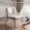 2Pcs Transparent Chair Cover Waterproof Dustproof Outdoor Furnishing Protective Cover with Elastic Band Single Sofa Chair Cover