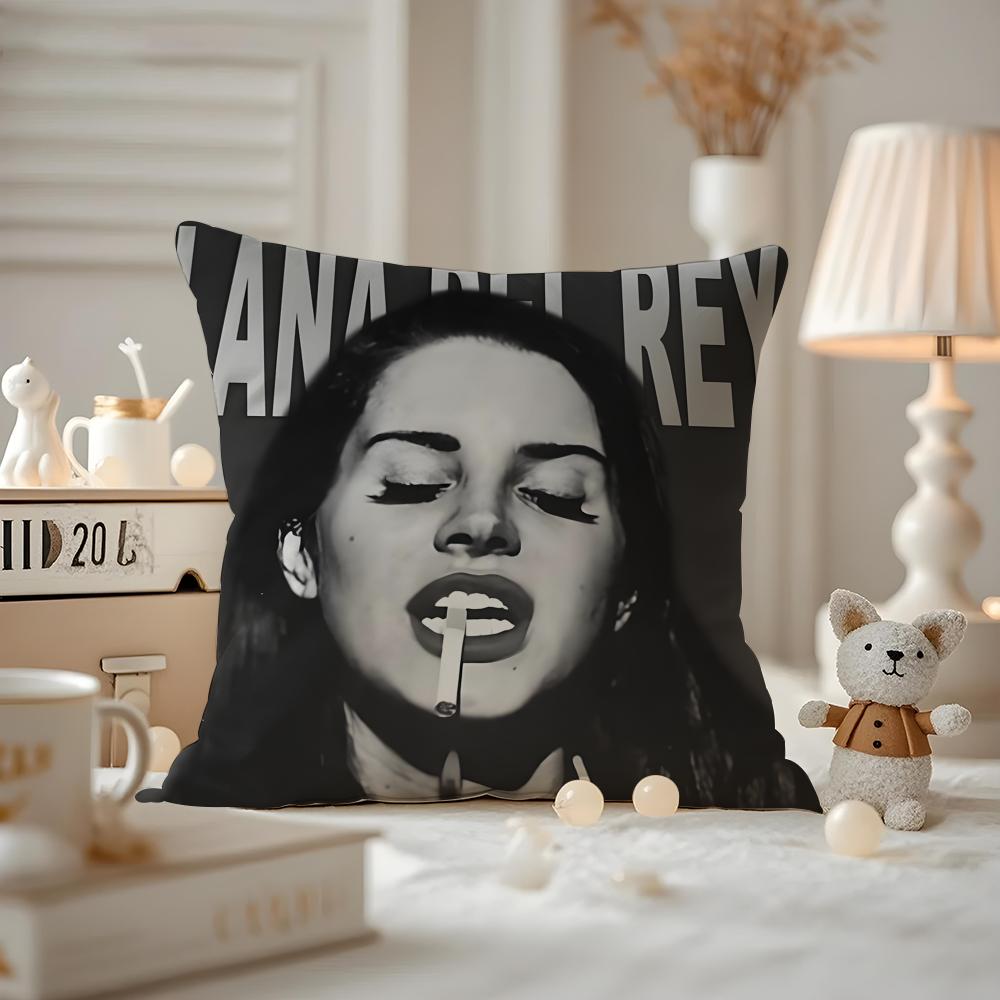 Singer L-Lana Del Rey Cushion Cover Anti-dustmite Pillowcase Invisible zipper silky short plush Sofa cushion cover