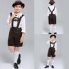 3 Pezzi Costume Bavarese da Ragazzo Uniforme per Bambino Pantaloncini Lederhosen con Camicia e Cappello per Festa di Halloween Festival Oktoberfest