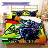 Vr46 Motorcycle Pattern Bedding Quilt Set Quilt Cover Pillowcase Home Decoration Gift (1 * Duvet Cover + 2 * Pillowcase, Without Core)