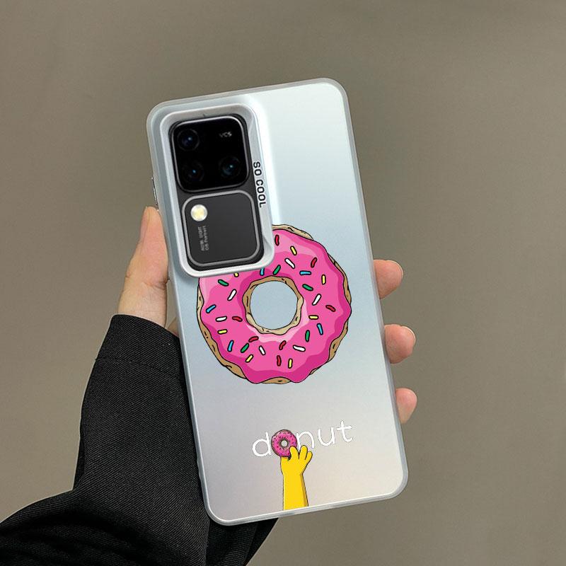 For Samsung Galaxy S21 S23 S24 FE S25 S24 S23 S22 Ultra Plus Laser Phone Case Sweet Fabulous Pink Donut Cookies Bread Cake Cover