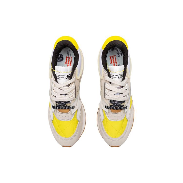 Li Ning 001 Original Aspiration Breathable And Lightweight Low top Casual Shoes Men's Gray Yellow AGCP313-3