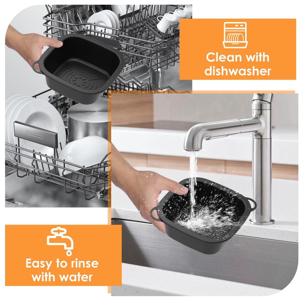 Air Fryer Silicone Liner Reusable Silicone Baking Sheet Mat Nonstick Baking Tray for Oven Microwave Steamer Kitchen Accessories