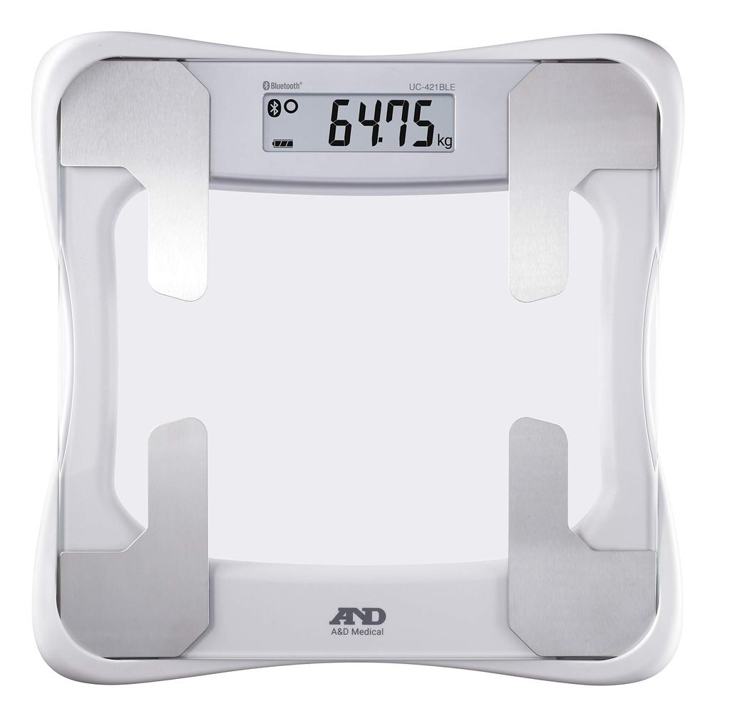 Body Composition Meter Smartphone Bluetooth 50g White Compatible with 5 Users Equipped with Tanita Algorithm A&D UC-421BLE