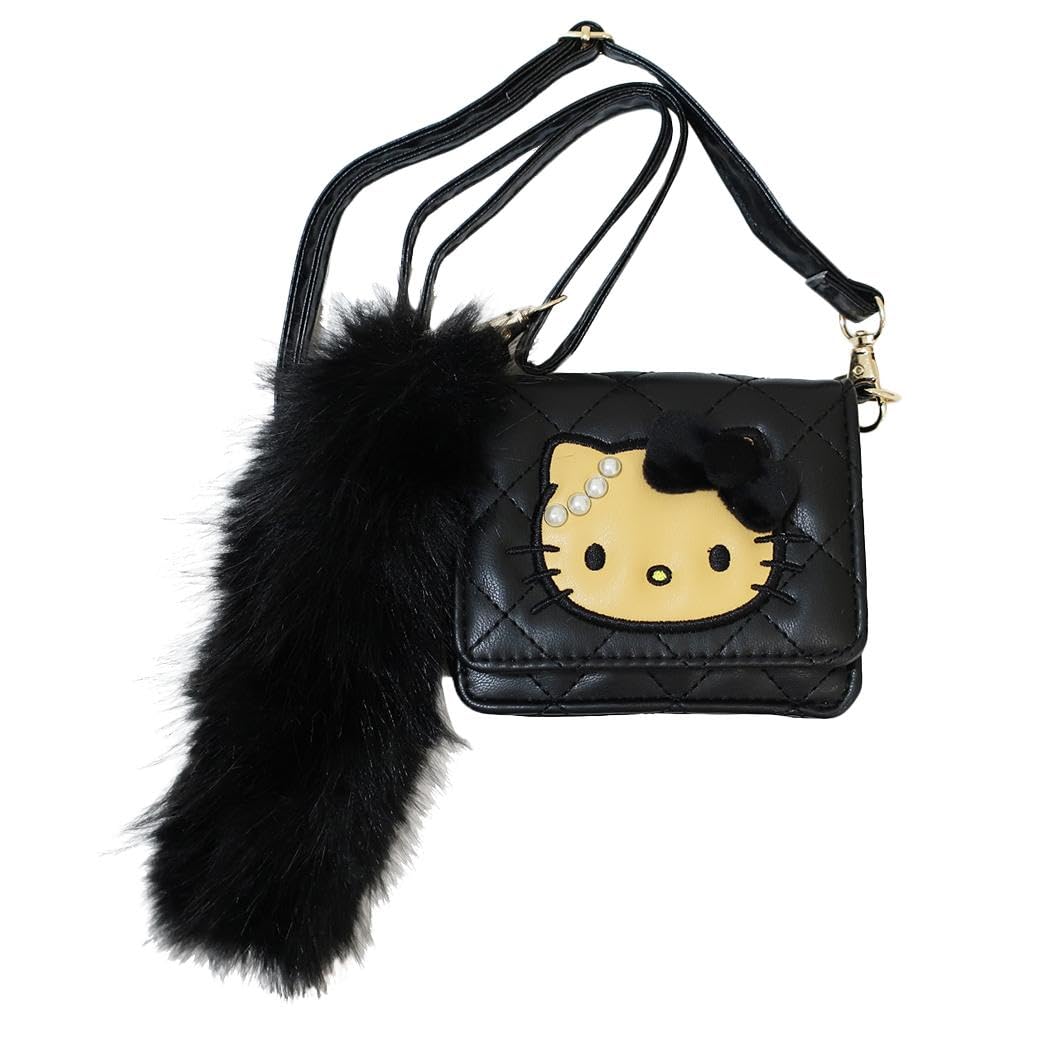 Sun Art Кошелек-мини с меховым хвостом Hello Kitty Сумка через плечо Черный KT-5122-BK чёрный 5550₽