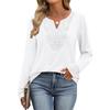 Women's Loose Comfortable Casual Fashion V-Neck Solid Color Long Sleeve Top