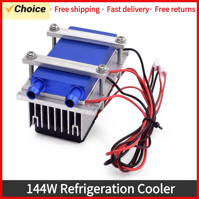 144W Thermoelectric Peltier Refrigeration Cooler 12VDC 30A Semiconductor Cooling System DIY Kit for Air Conditioning Fan
