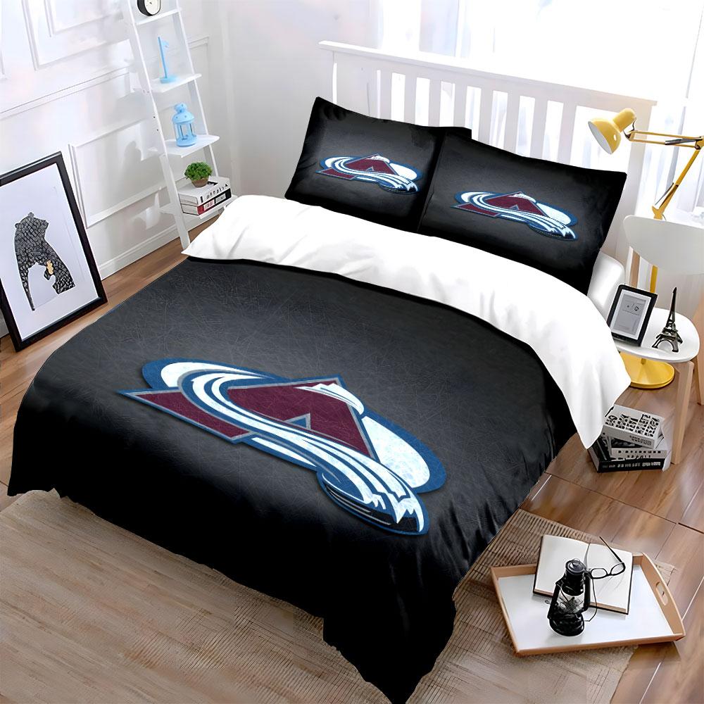 "Mountain Logo with Ice Design On Dark" Print Bedding Set Duvet Cover Pillowcases (1* Duvet Cover 2* Pillowcases Do Not Include Comforter)