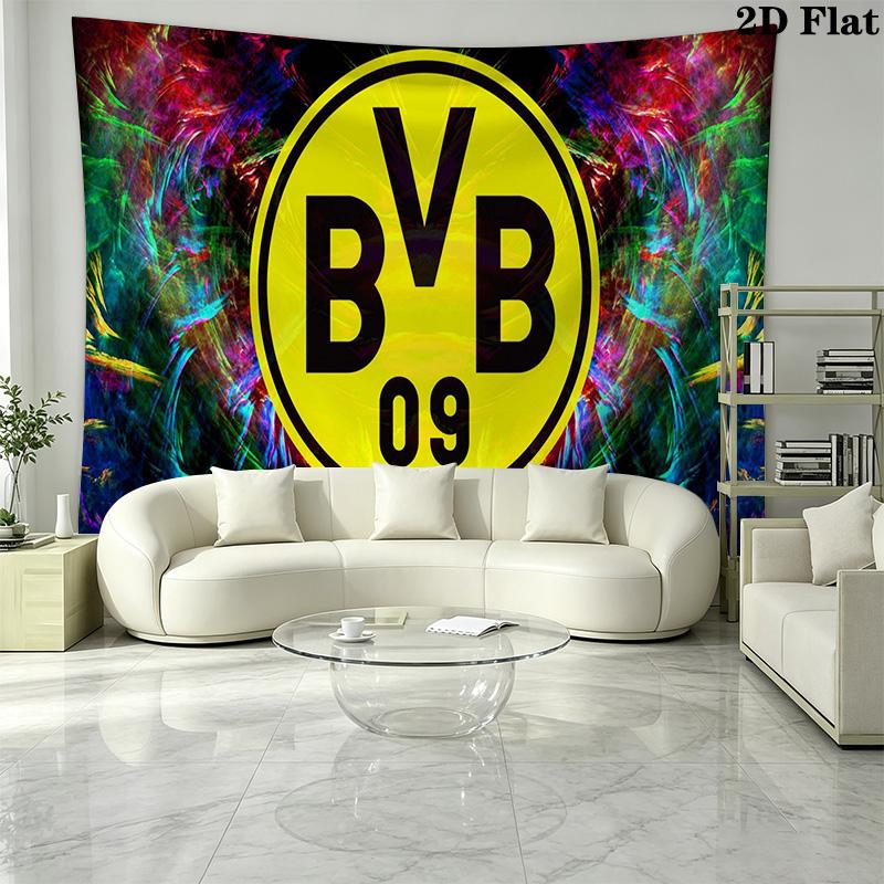 Borussia Dortmund Wall Tapestry Aesthetic Wall Hanging Printed Fabric Blanket Decorative Tapestries for Bedroom Living Room Home Decor