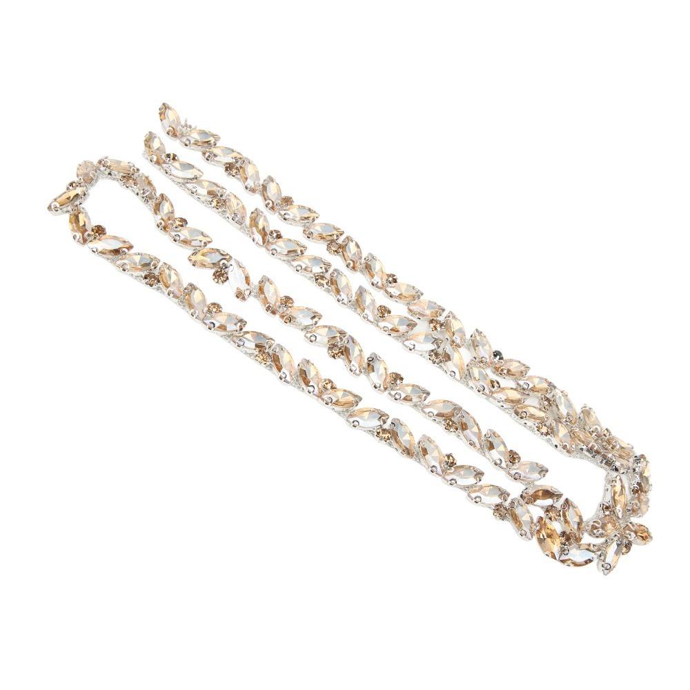1pcs 10MM Rhinestone Chain Trim Single Row Leaf Shape Crystal Chain Bling Rhinestone Trim Craft DIY