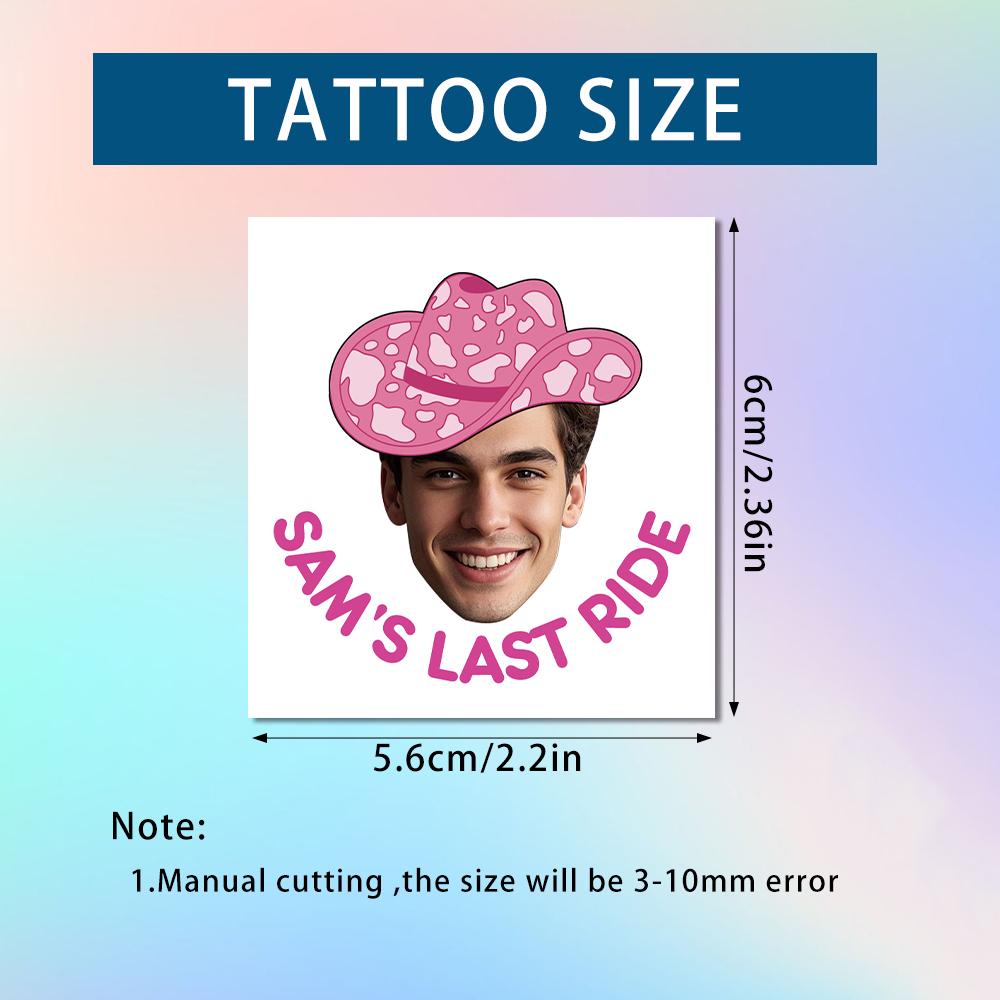 

15pcs Custom Bachelorette Party temporary tattoos Personalized Groom Face Photo and Name Tattoos pink cowboy Party Decorations