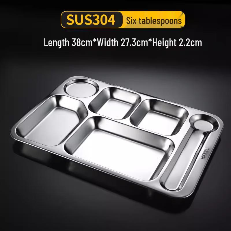 304 Stainless Steel Multi-Compartment Meal Tray