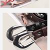 Womens PU Leather Belt With Heart Shape Rivets Punk Street Style Adjustable Waistband Jeans Casual Outfit