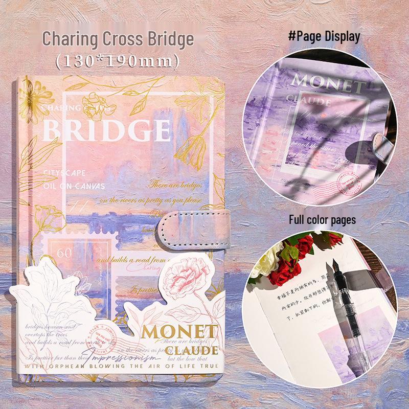 Monet Oil Painting Retro Girl's Hardcover Journal & Planner