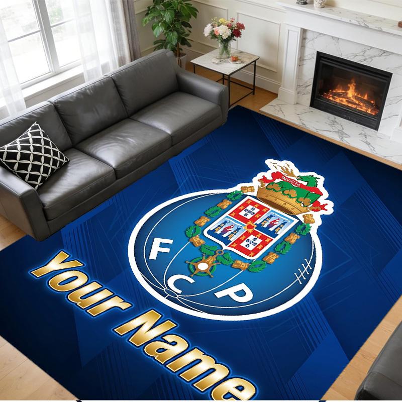 Crystal Velvet Rug Custom Name Text, Soft Non Slip Floor Mat Home DecorFC Porto