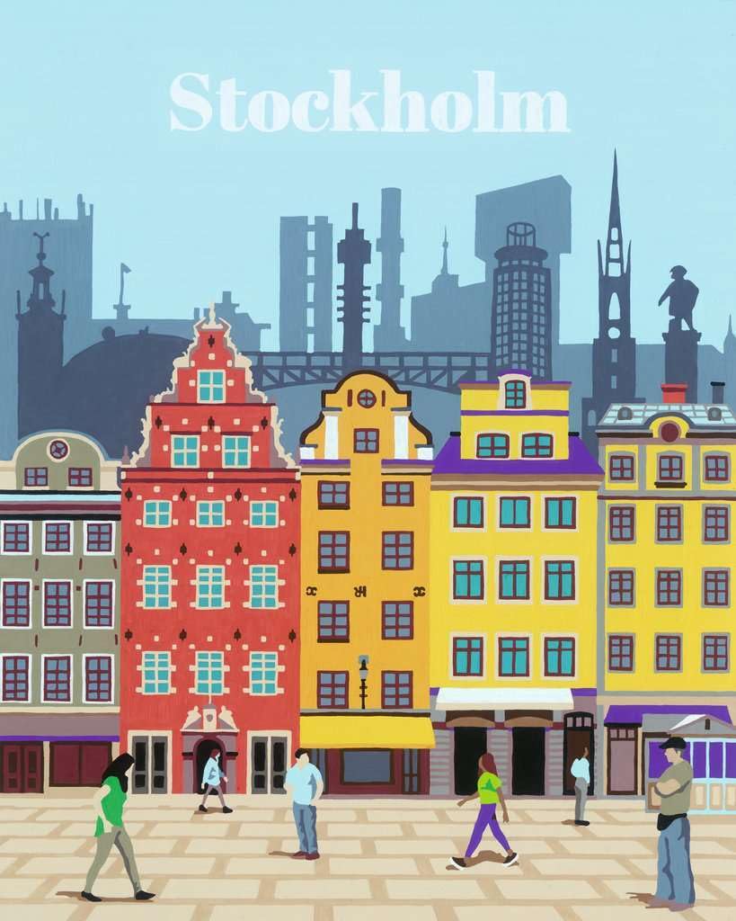 Ravensburger (CreArt) Stockholm, Sweden, Finished Size: 24x30cm 23520 9 [Coloring Book, DIY Art, Gift (Birthday/Christmas)]