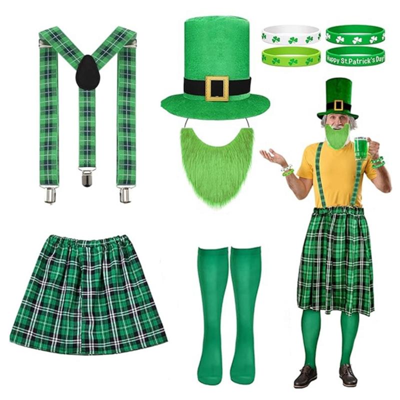 Saint Patrick Day Costume Accessories Leprechaun Costume Suspenders Saint Patrick s Day Decorations Party Supplies Adult