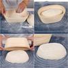 Natural Rattan Fermentation Basket with Dough Scraper (Oval, 25x15x8cm)