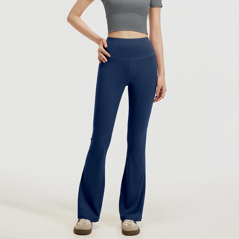 High-waisted Butt-lifting Flare Pants Seamless Nude-feel Yoga Pants Pilates Workout Fitness Leggings