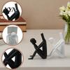 Nordic Style Decoration 3D Printed Reading Man Statue, Abstract Book Head Sculpture, Desktop Phone Stand Creative Desk Decor, Holder for Home