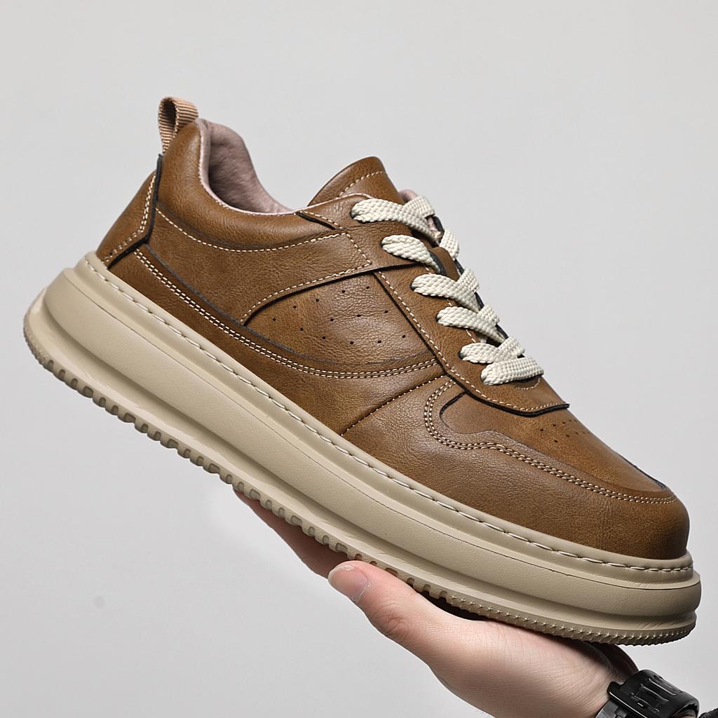 Little White Shoes Men's Korean Version of Versatile Trend Sports White Shoes Men's Spring Thick-soled Heightening Breathable Casual Board Shoes