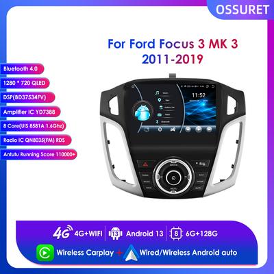 9'' Intelligente Scherm 2din Android Autoradio Multimedia Videospeler voor Ford Focus 3 MK 3 2011 - 2019 GPS Carplay Auto Bluetooth SWC 4G WIFI