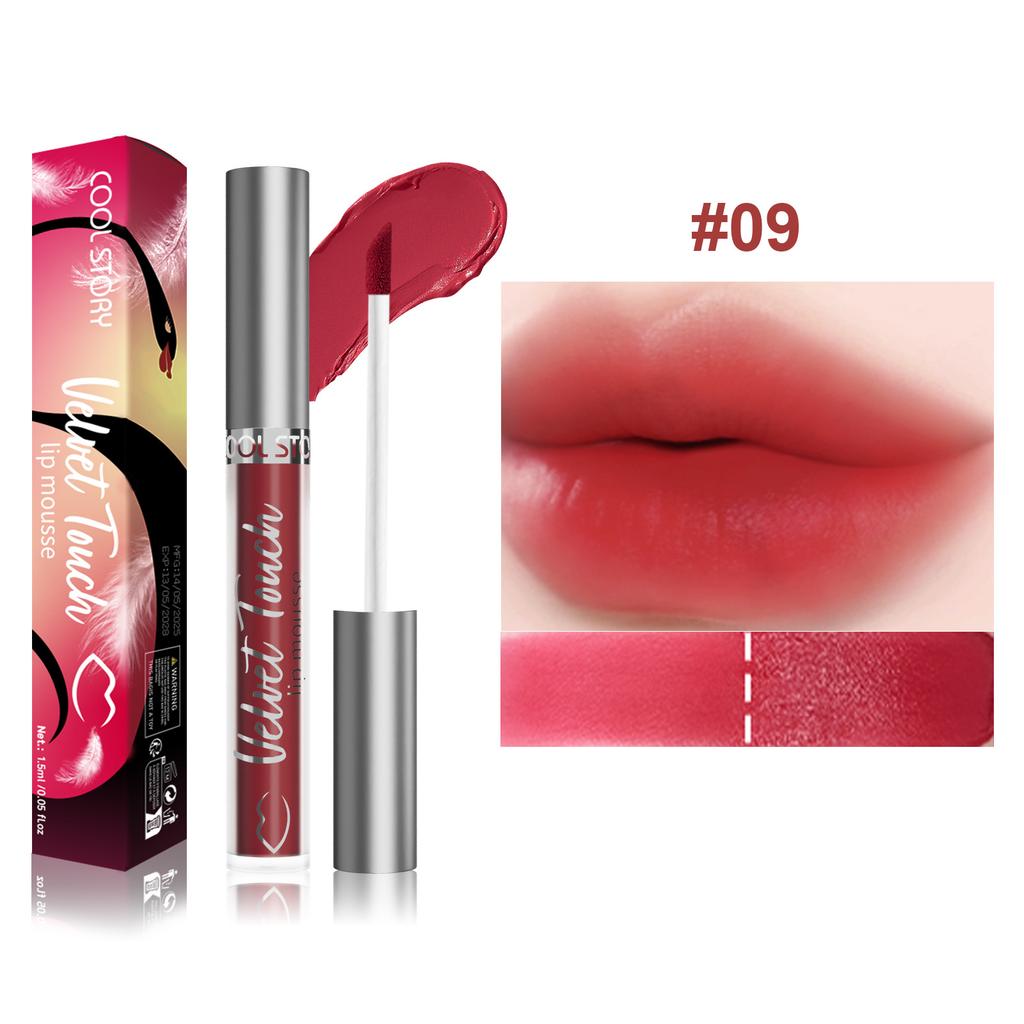 9-color Velvet Sexy Lip Gloss Refreshing and Moisturizing Lip Gloss Long-lasting Color-retaining Liquid Lipstick Waterproof Mist Lip Gloss