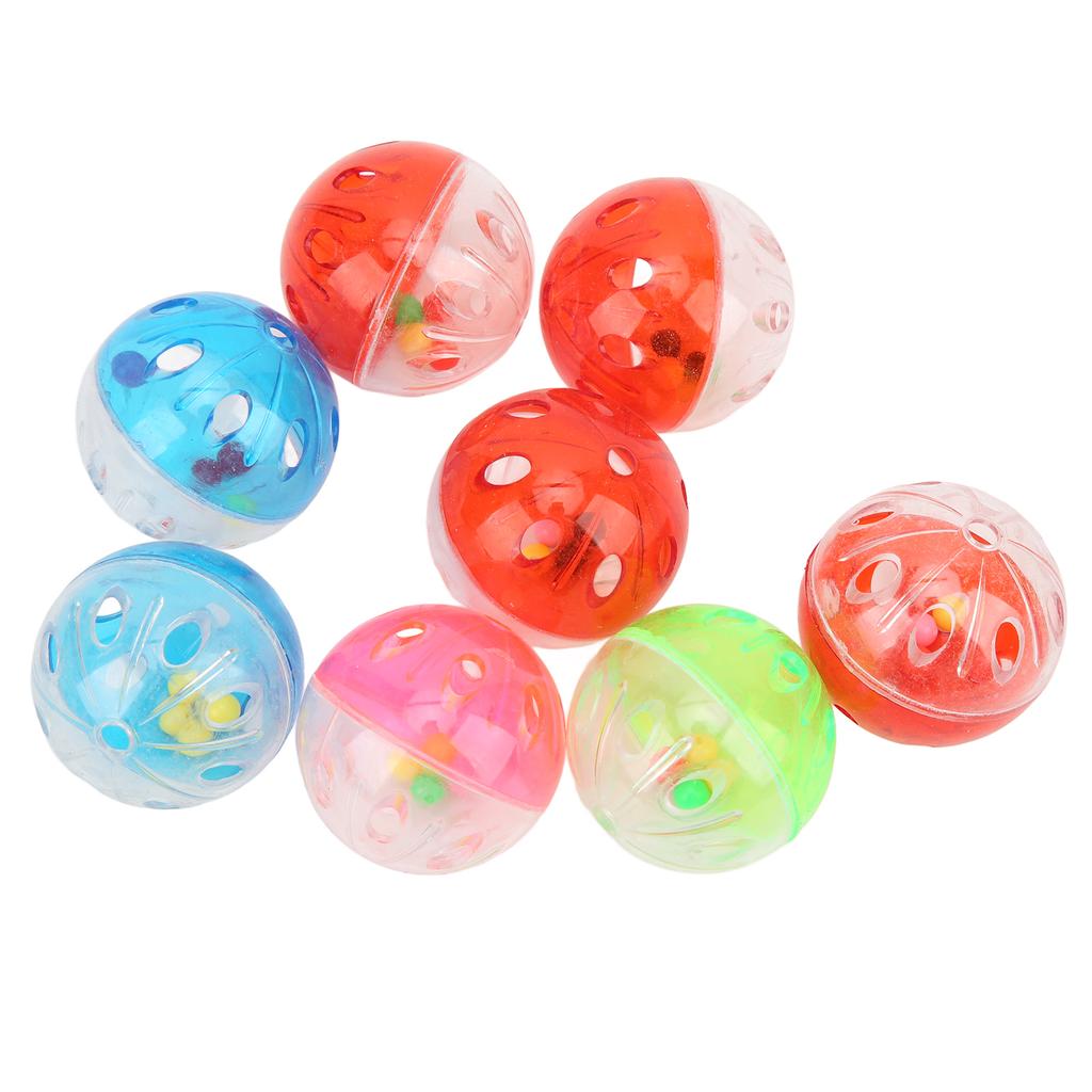 10pcs Bird Toys Ball Colorful Plastic Bird Jingle Balls Cage Accessories for Chewing Training Biting