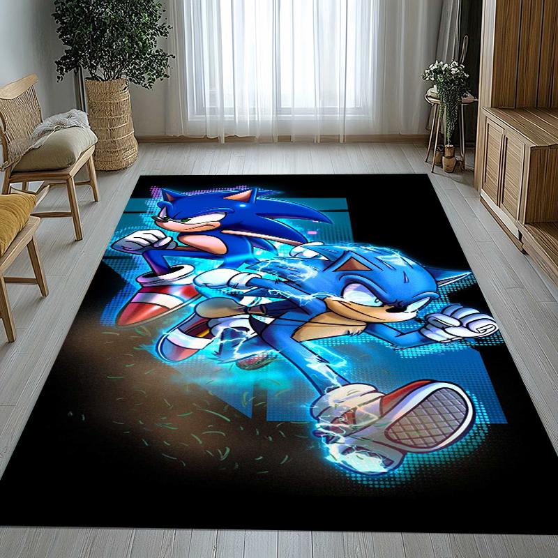 Retro S-Sonic Cartoon Games Living Room Non-Slip Area Rug Soft Carpet for Bedroom Kids Playroom Sofa,Home Decor Doormat Gift