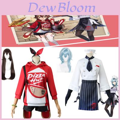 Exquisite Genshin Impact X Pizzahut Amber Eula Wig Cosplay Costume For Halloween