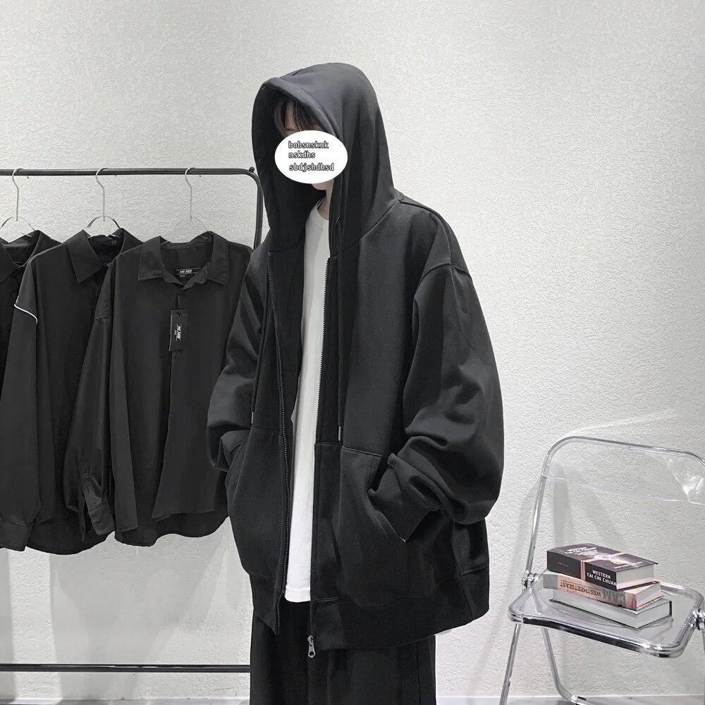 US-Größe Zip Up Hoodies Herbst Kapuzenpullover Herren Kapuzenpullover Strickjacke Einfarbig Klassische Jacke Herren Mantel Herrenbekleidung