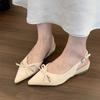 Fashion 2025 Summer Temperament Bow Design Sandals for Women Concise Lightweight Fashion Wedge Heel Shallow Mouth Comfortable Cool Pumps