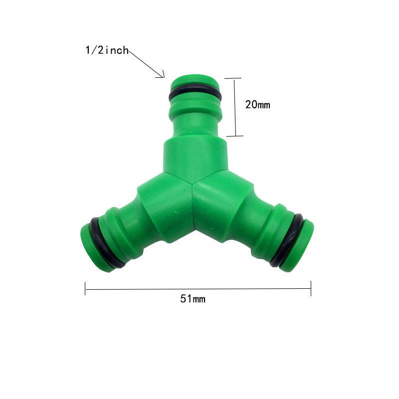 4-Point Plastic Car Wash Hose Quick Connect Tee Nipple for Garden Irrigation