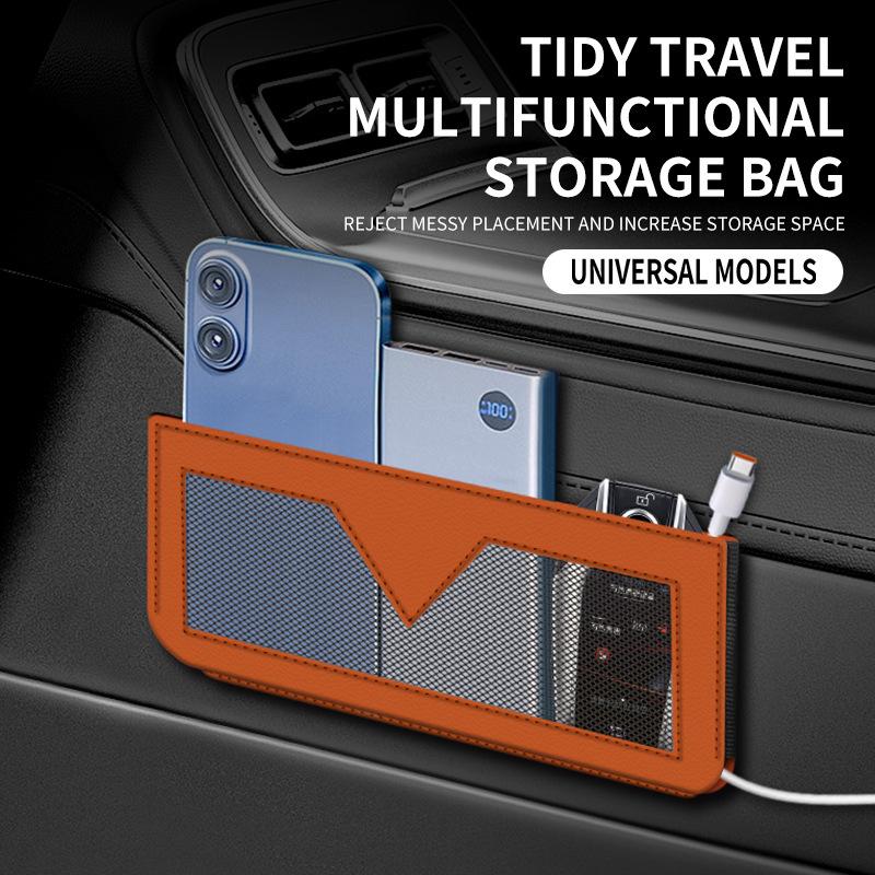 Car Storage Bags In-car Mobile Phone Bags Adhesive Multi-functional Mesh Bags Storage Hanging Bags Car Storage Box Products
