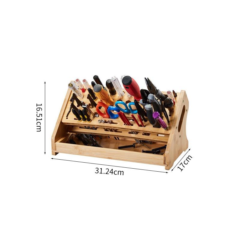 

Деревянный органайзер для инструментов с подставкой для отверток и ножниц 31.24 x 17 x 16.51 cm как
