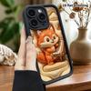 Phone case: 2D flat design suitable for iPhone 18 17 16 15 14 13 Pro protective case, little fox playing the piano, perfect Christmas and Halloween ho