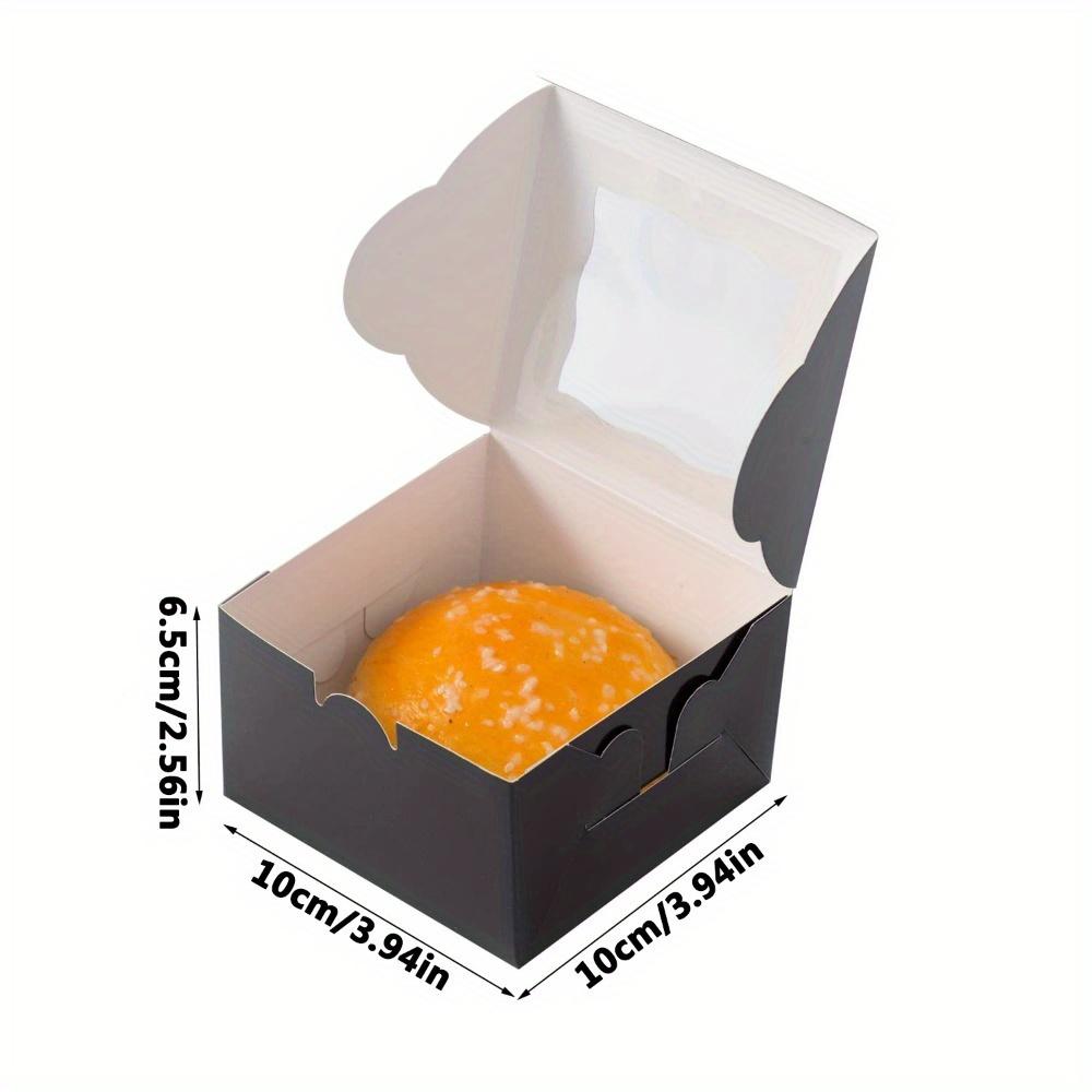 20 Stück Schwarze Geschenkboxen mit Klarsichtfenster Kleine Leckerli-Boxen Papier-Geschenkverpackung für Geburtstagsfeiern Hochzeit Feiertagsfeiern Neujahr