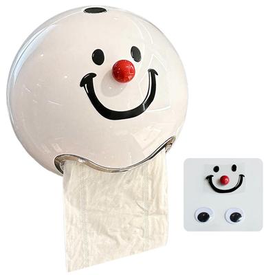 Chandini Smiley Character Paper Roll Box, Wall-Mounted Holder for Toilets, Bathrooms, and Kitchens