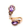 Purple Gold Inlaid Amethyst Plated Rose Gold Foreign Style Personality Hong Kong Style Temperament Ear Jewelry